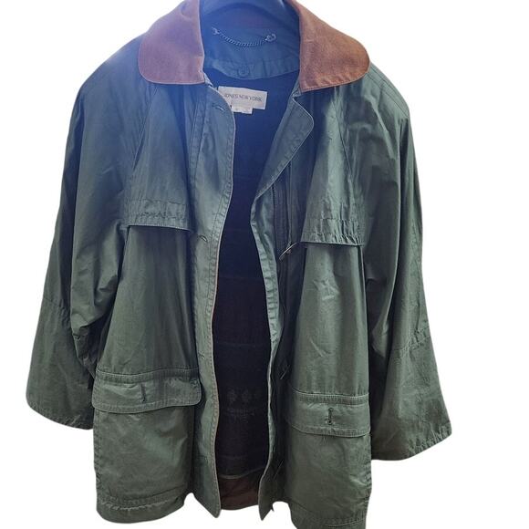 Jones of New York Removable Liner Jacket with Faux suede collar Women's Size Sm - Picture 1 of 13